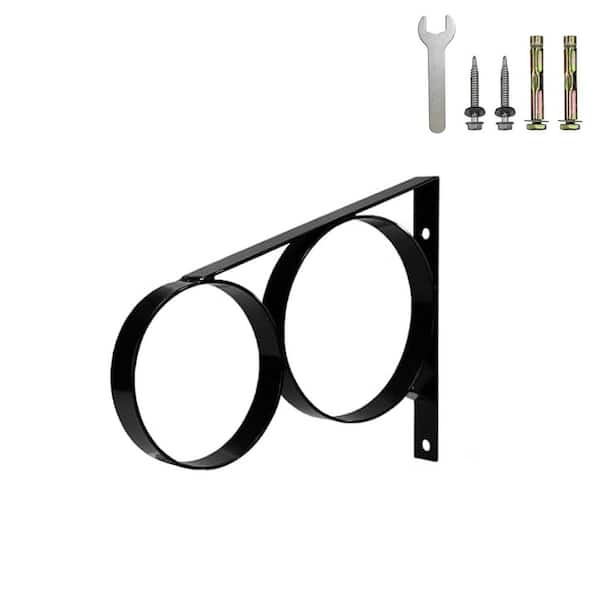 Outdoor Hand Rail for 1-2 Steps Black Carbon Steel Powder Coated Safety Handle Porch Garden Garage Wall Mount