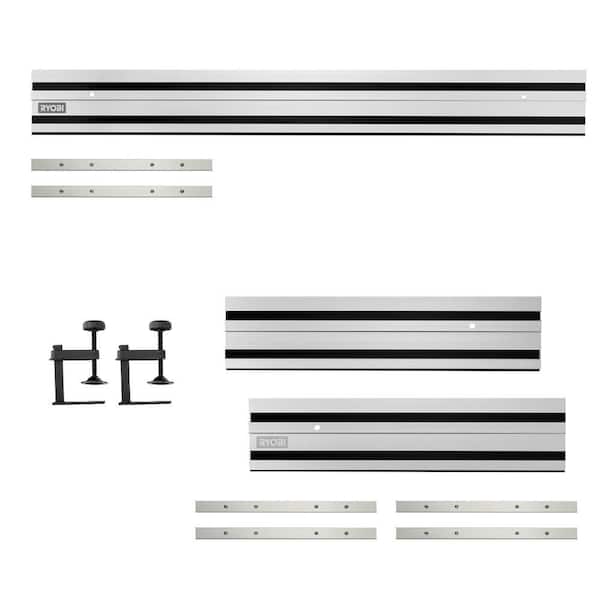 RYOBI Track Saw Material Clamp (2-Pack) with 55 in. Track Saw Track and 55 in. 2-Piece Track Saw Track