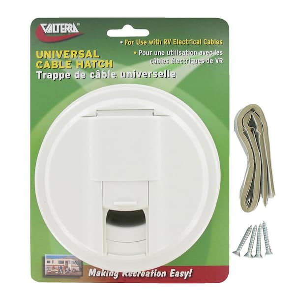 Valterra Universal Round Cable Hatch - White