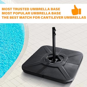 4-Piece 230 lbs. Capacity Plastic Free Standing Patio Umbrella Base in Black