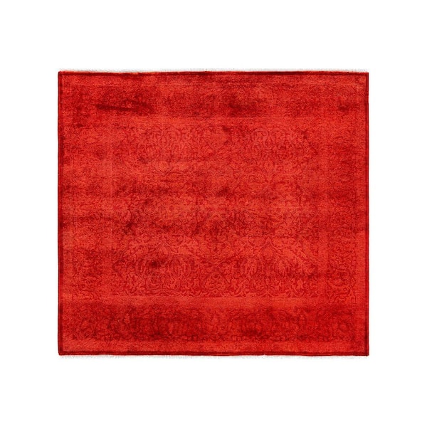 Chloe & Olivia Home Overdyed Orange 12 ft. x 18 ft. Solid Wool