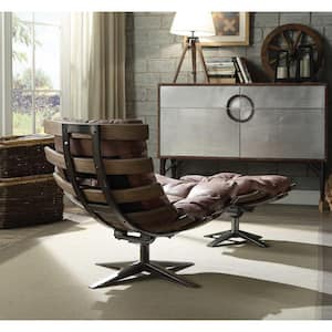 Amelia 33 in. Brown Leather Occasional Chair