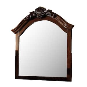 18.9 in. W x 18.9 in. H Wooden Frame Brown Cherry Wall Mirror