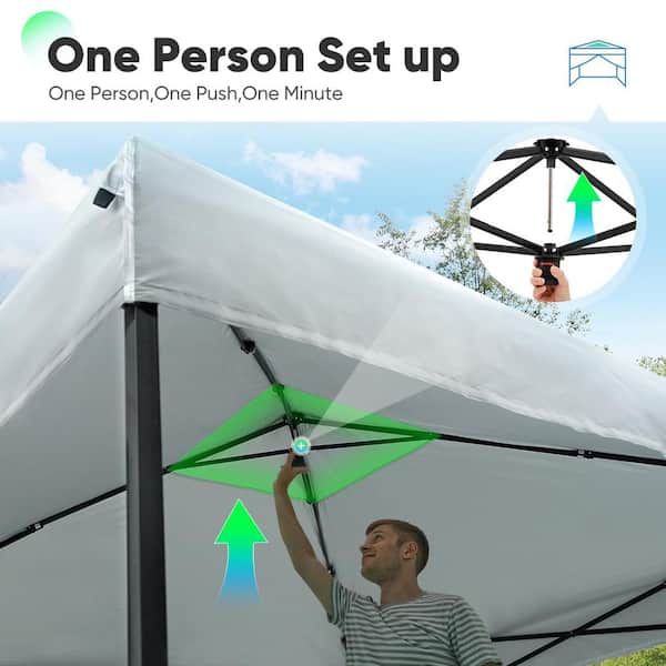 Quictent 10 ft. x 10 ft. 2 in 1 Pop up Canopy with 4 Large Mesh Windows and Sidewalls Wheeled Packing Bag UKML2404 The Home Depot