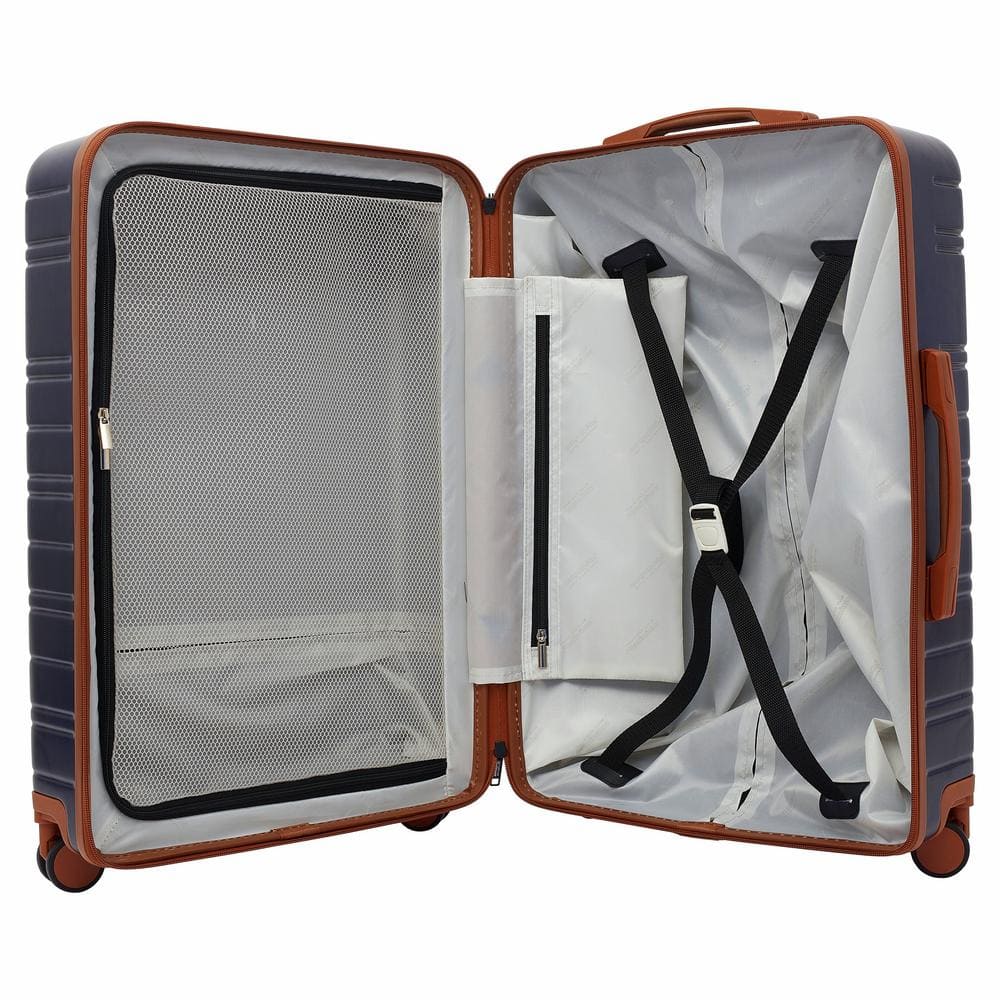 Navy Blue 2-Piece ABS Hard Shell Spinner Luggage Set