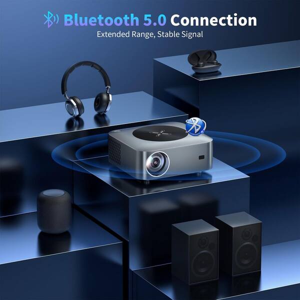 phyfalip Smart 4K Projector w/ 5G WiFi and Bluetooth, Max