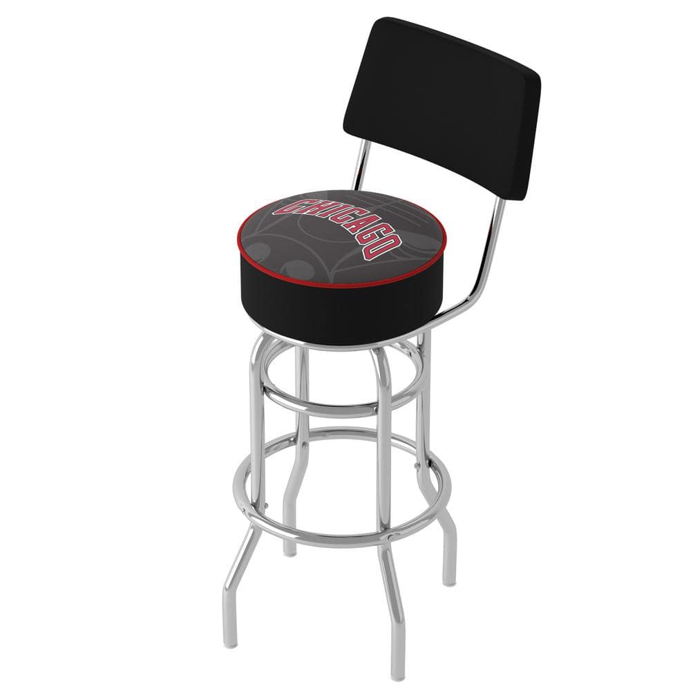 Chicago Bulls Fade 31 in. Red Low Back Metal Bar Stool with Vinyl Seat