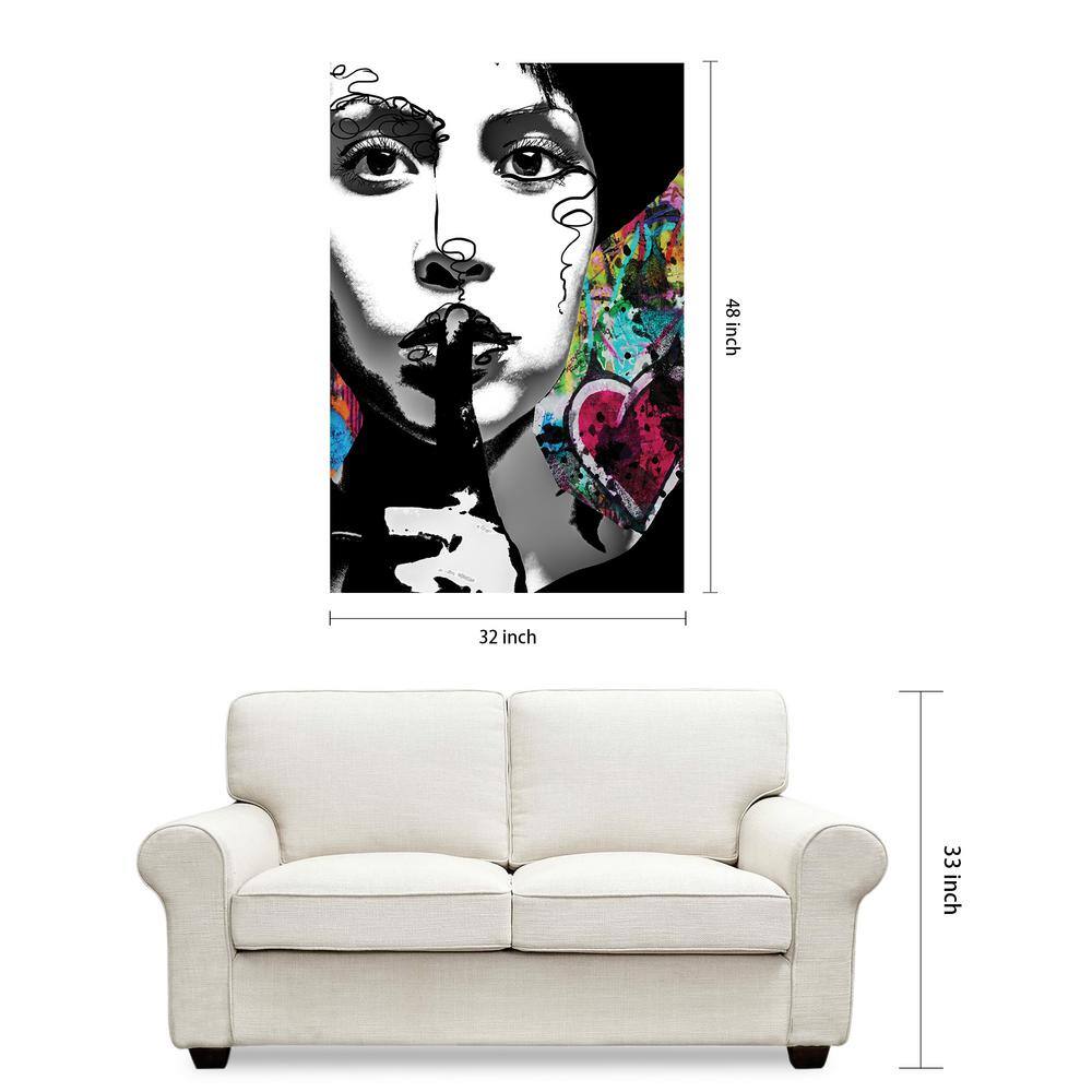 Secrets Abstract Multicolor Tempered Glass Wall Art, 48" x 32"