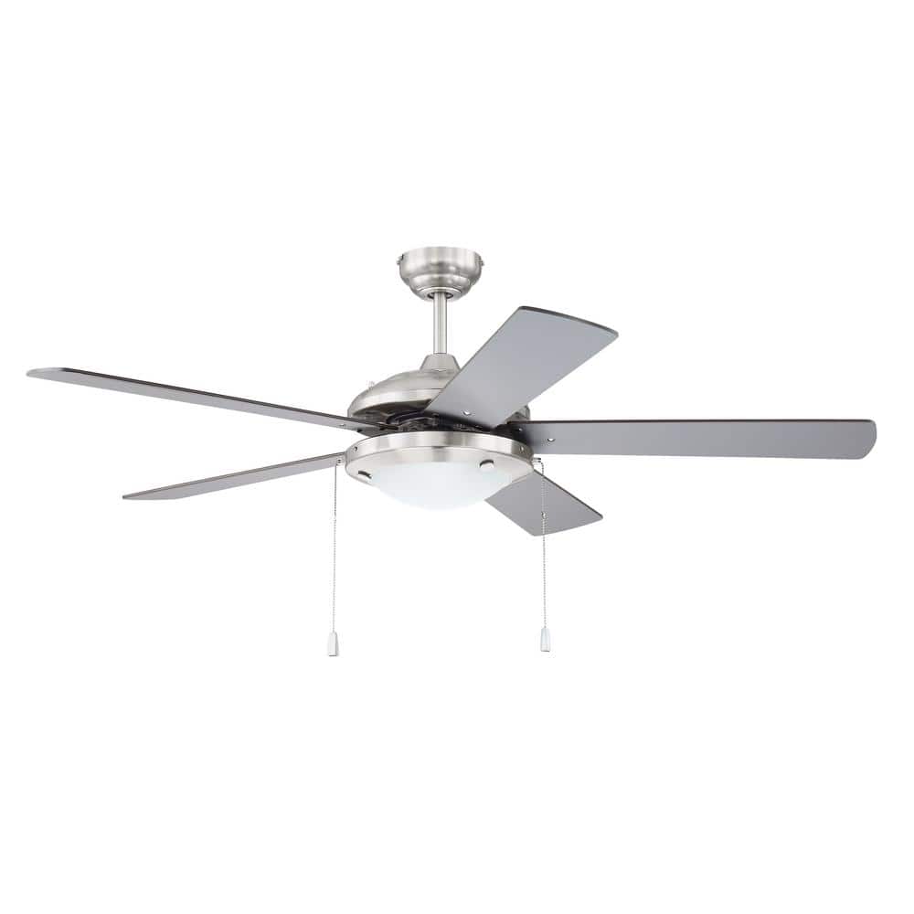 Nikia 52'' Polished Nickel Ceiling Fan with Frosted Light Kit