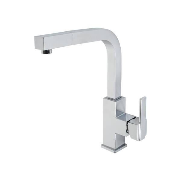 Fontaine by Italia Republique Single-Handle Square Pull-Out Sprayer Kitchen Faucet in Chrome