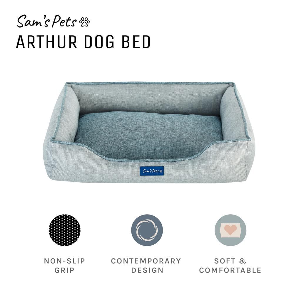 Arthur Small Gray Polyester Outdoor Dog Bed