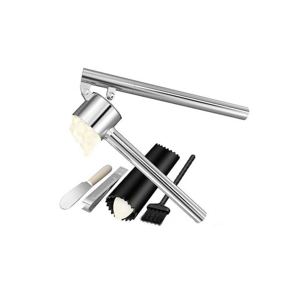5-in-1 Stainless Steel Garlic Press Set Large Chamber Mincer Heavy Duty Ergonomic Handle Dishwasher Safe Kitchen Tool