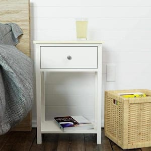 Modern 1-Drawer White Nightstand (27.56 in. H x 18.11 in. W x 13.78 in. D)