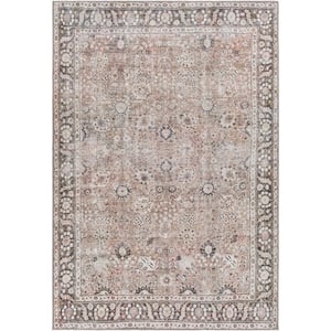 Vernon Taupe/Rose 8 ft. x 10 ft. Indoor Machine-Washable Area Rug