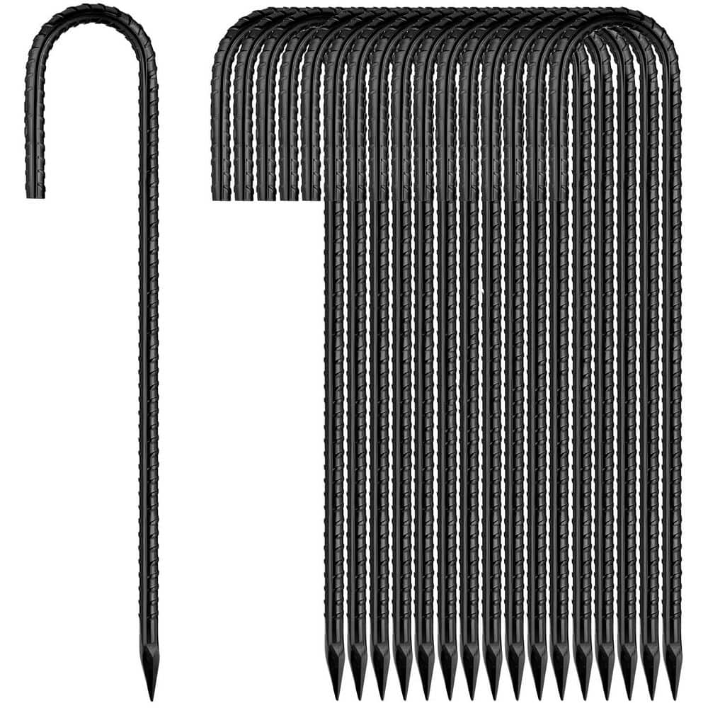 12 in. Rebar Stakes J Hook Ground Stakes, 16 Pack Galvanized Metal Stakes, Chain Link Fence Tent Stakes for Outdoor Lawn price history on PriceWatchPro