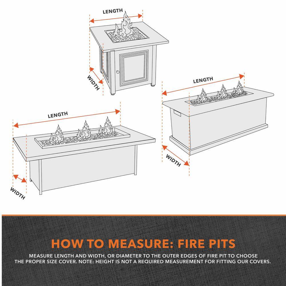 Granite Gray Waterproof Patio Fire Pit Cover, 42"L x 22"W x 17"H