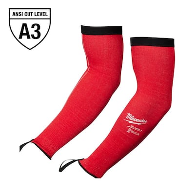 16 in. Red 4-Way Stretch Cut 3 Resistant Protective Arm Sleeves