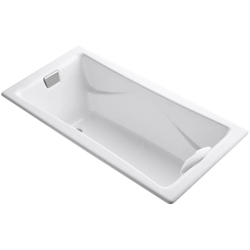 KOHLER TeaforTwo 72 in. x 36 in. Rectangular Soaking Bathtub with Reversible Drain in White K