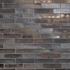 Orion Metallic Mix 1.96 in. x 7.87 in. Glazed Terracotta Clay Subway Wall Tile (5.38 Sq. Ft./Case)