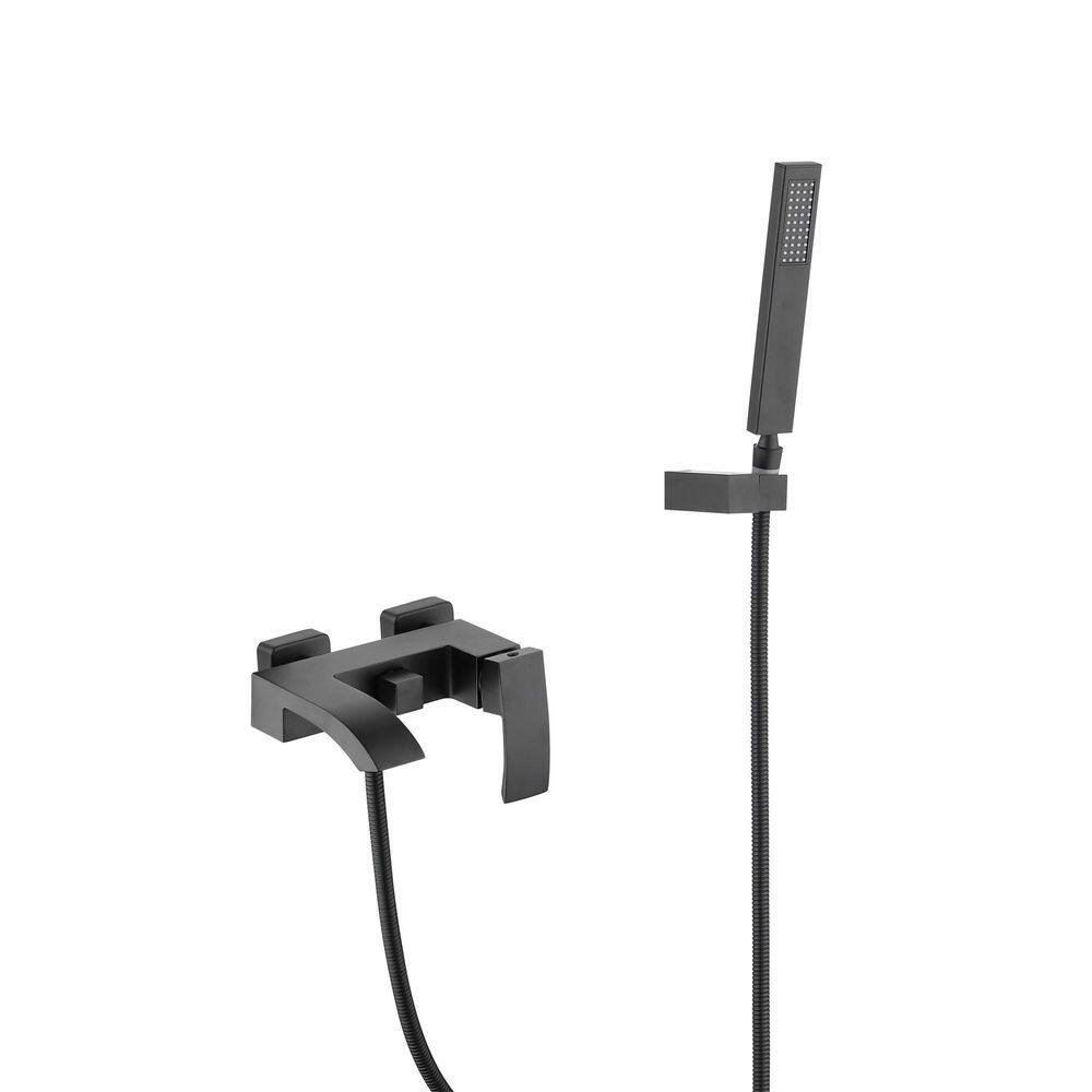 Single-Handle Wall Mount Roman Tub Faucet with Hand Shower in Matte Black price history on PriceWatchPro