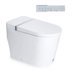 CD-K020 Electric Bidet Toilet Elongated Smart Toilet Soft Close Foot Sensor Flush 1.28 GPF in White 12 in. Rough in