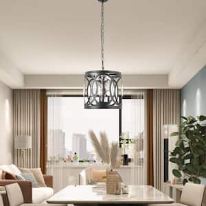 Lansing 3-Light Gold Lantern Drum Pendant with Crystal Accents