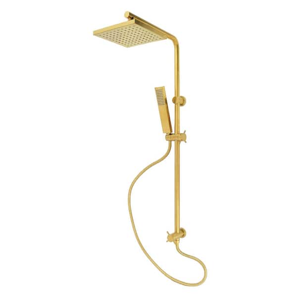 Claremont 2-Handle 1-Spray Shower Combo in Brushed Brass
