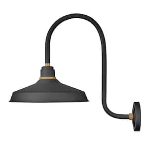 Foundry Large 1-Light Textured Black Outdoor Wall Sconce