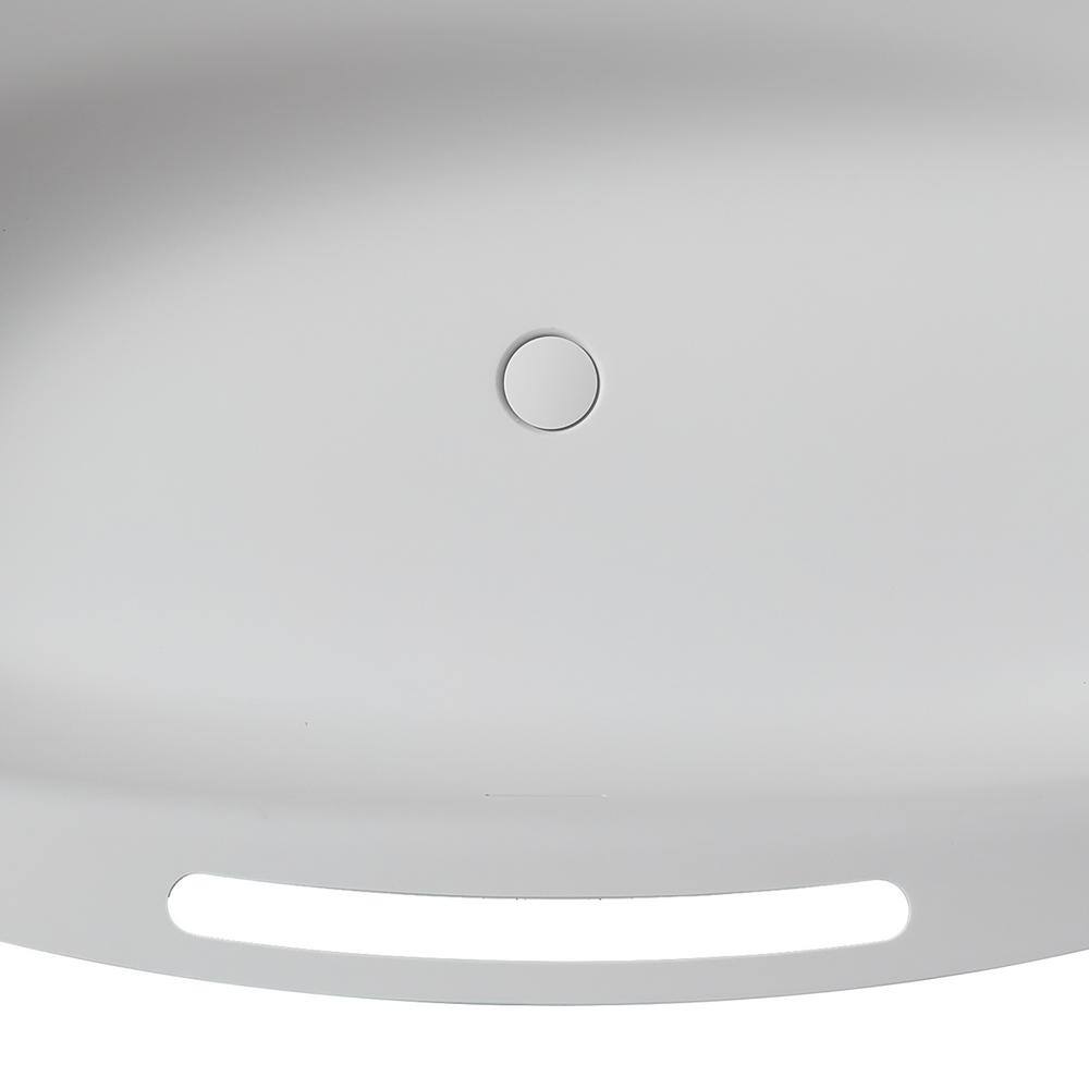 65'' White Fiberglass Freestanding Soaking Bathtub