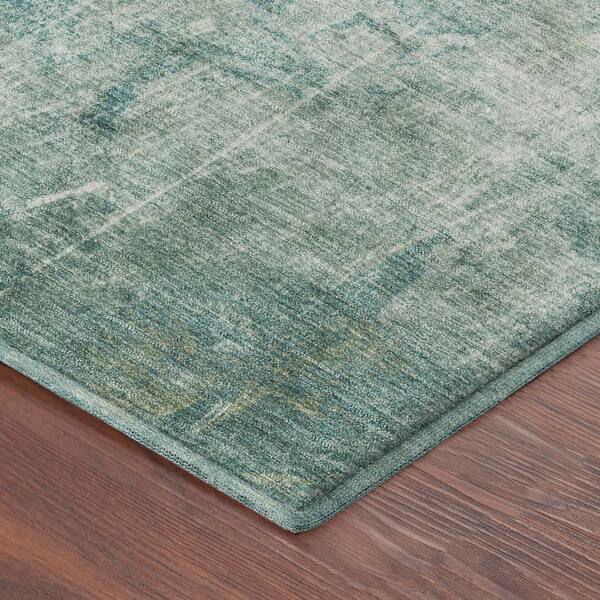 Mayfield Premium Machine Washable Abstract AMF2226 Teal 2 ft. x 3 ft. Accent Rug