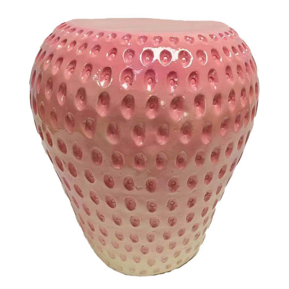 13.39-inch Pink Plastic Resin Outdoor Garden Stool, Strawberry Fruit Stool, Decor Plant price history on PriceWatchPro