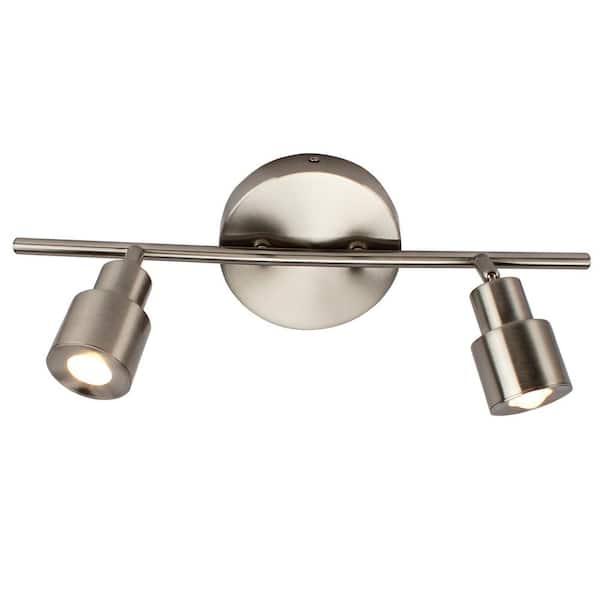 Unbranded 6 in. 2-Light Brushed Nickel Integrated LED Flush Mount Ceiling and Wall Light