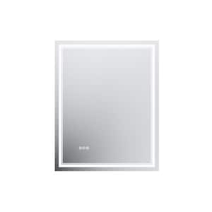 40 in. W x 32- in. H Rectangular Frameless Wall Mounted LED Bathroom Vanity Mirror in Silver