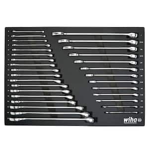 31-Piece Combination Wrench Tray Set - SAE and Metric