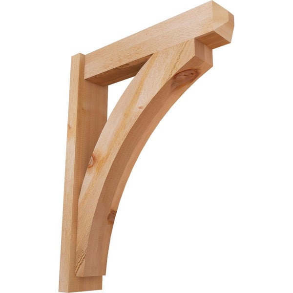 Ekena Millwork 6 in. x 34 in. x 26 in. Western Red Cedar Thorton Craftsman Rough Sawn Outlooker