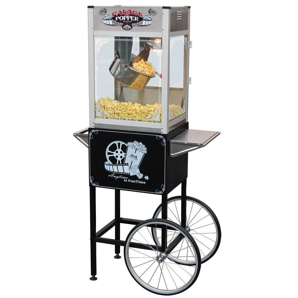 Palace oz. Hot Oil Stainless Steel Popcorn Popper Machine with Cart FT1665PP - Depot
