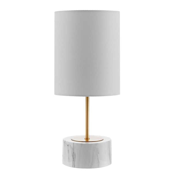 SAFAVIEH Kamilah 18 in. White Table Lamp with White Shade