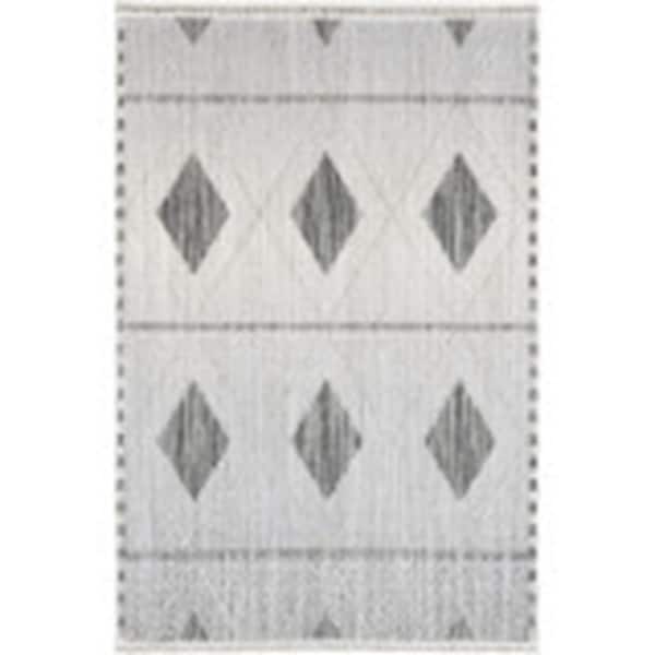 Lavera Geometric Elevated Diamonds Light Gray 5 ft. x 8 ft. Indoor Rectangle Area Rug