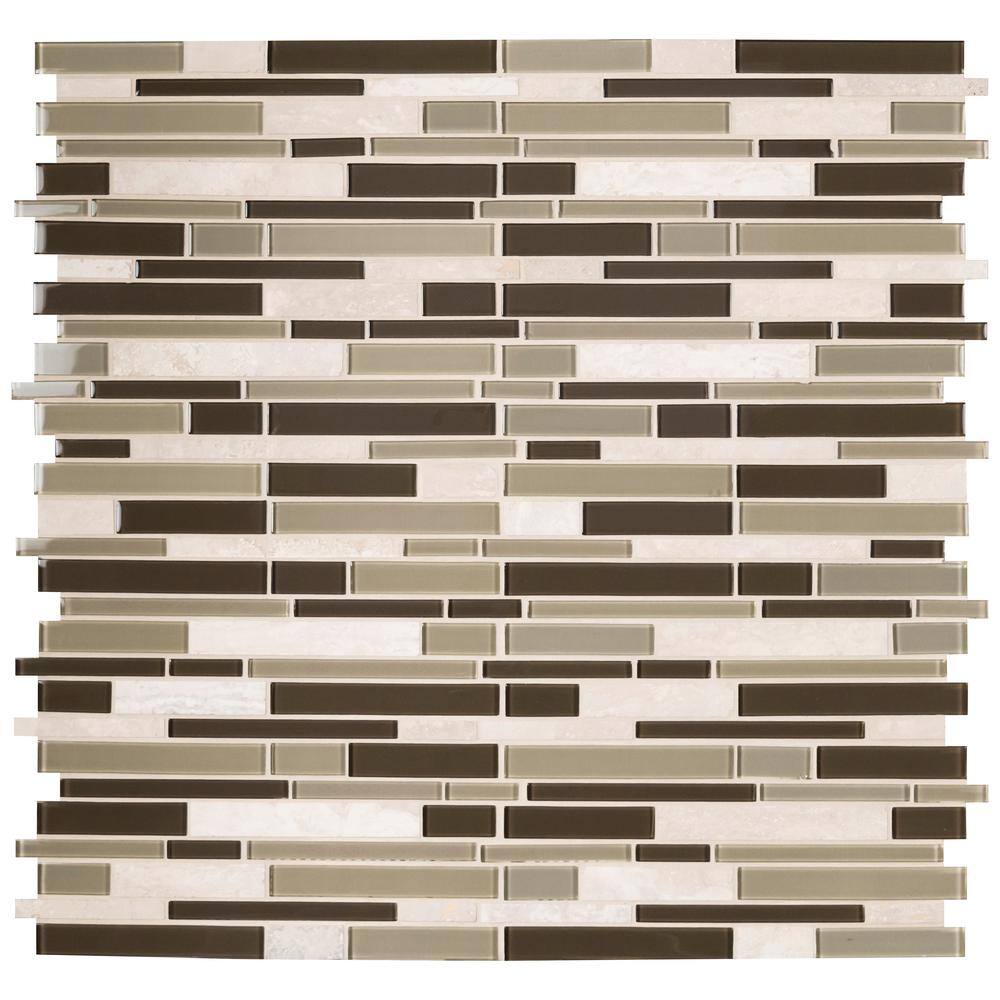 MSI Take Home Tile SampleKings Gate Interlocking 4 in. x 4 in. Textured Stone Glass Floor and
