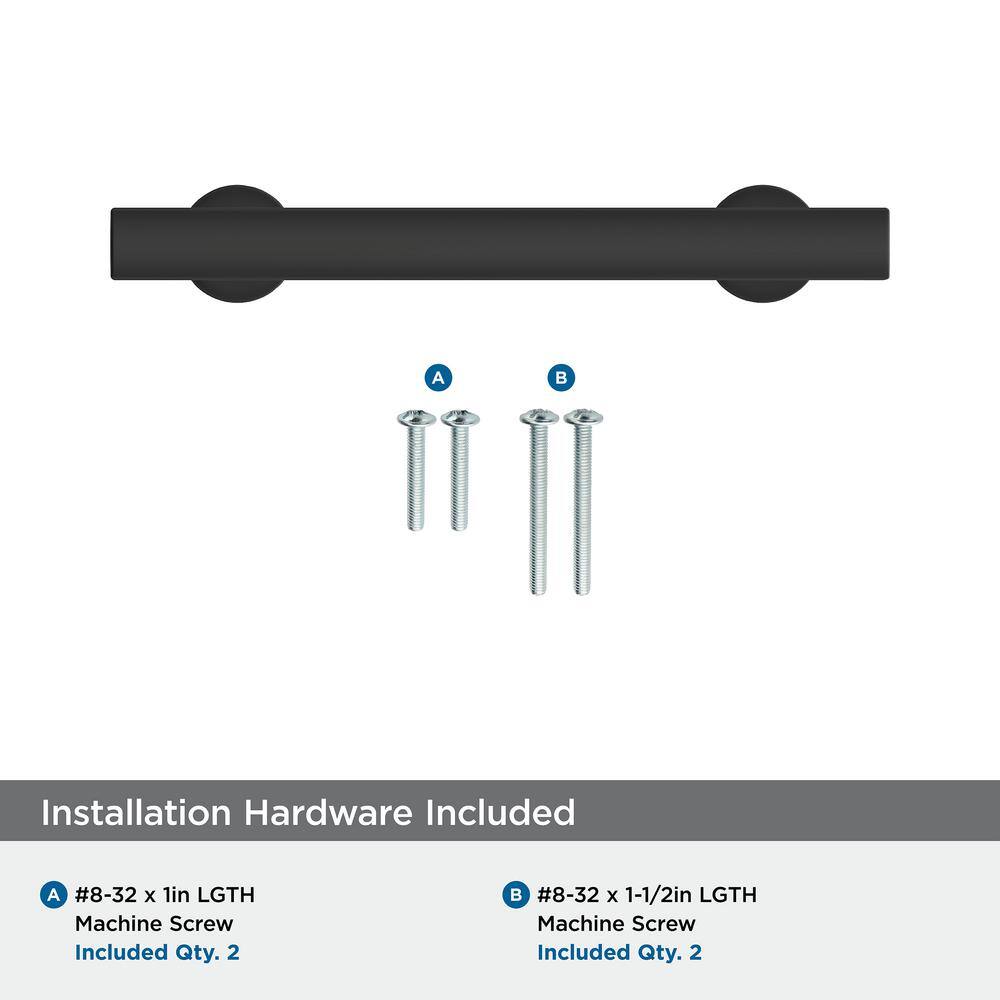 Matte Black 3-3/4 Inch Center-to-Center Bar Pull