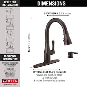 Owendale Single-Handle Pull-Down Sprayer Kitchen Faucet with ShieldSpray Technology in Venetian Bronze