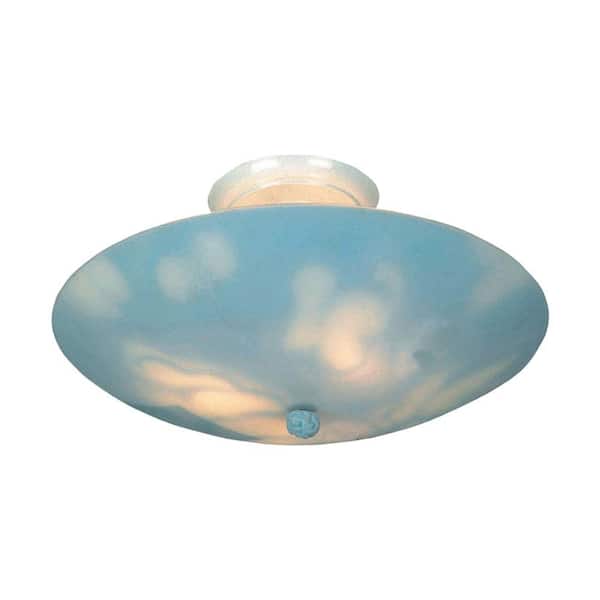 Titan Lighting Kidshine 3-Light White Novelty Ceiling Semi-Flush Mount Light