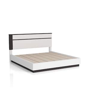 Summit Run White and Metallic Gray Solid Wood Frame Eastern King Platform Bed