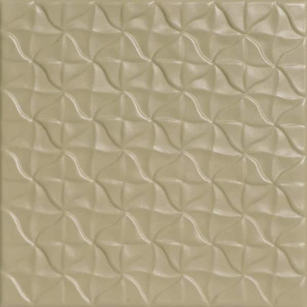 A La Maison Ceilings Granny's Pinwheel Quilt Lenox Tan 1.6 ft. x 1.6 ft. Decorative Foam Glue Up Ceiling Tile (21.6 sq. ft./case)