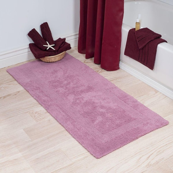 Rose 2 ft. x 5 ft. Cotton Reversible Extra Long Bath Rug Runner