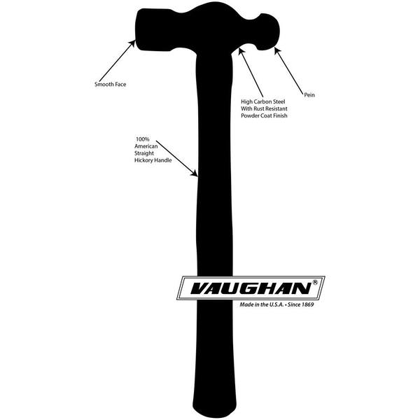 Vaughan 40 oz. Steel Ball Pein Hammer with 15 in. Hardwood Handle