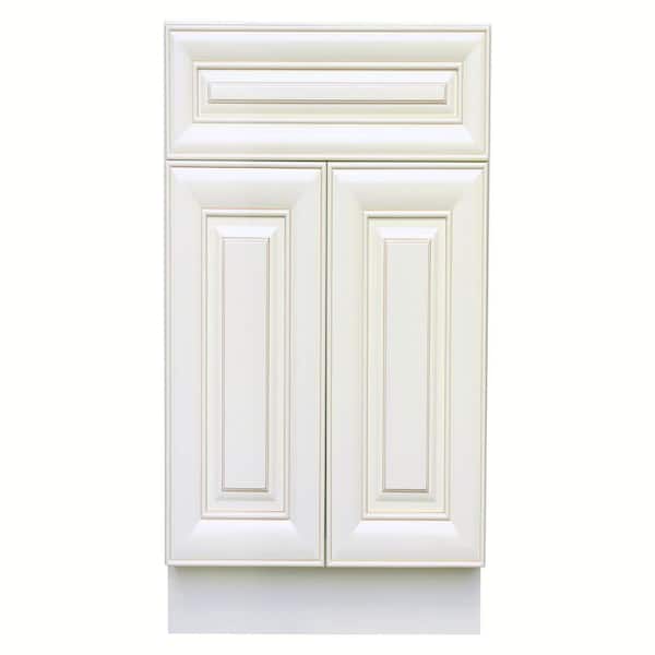 Plywell Ready to Assemble 30x34.5x24 in. Base Cabinet with 2-Door and 1 Drawer in Antique White