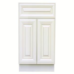 Ready to Assemble Holden 30 in. W x 21 in. D x 34.5 in. H Vanity Cabinet with 2-Doors in Antique White
