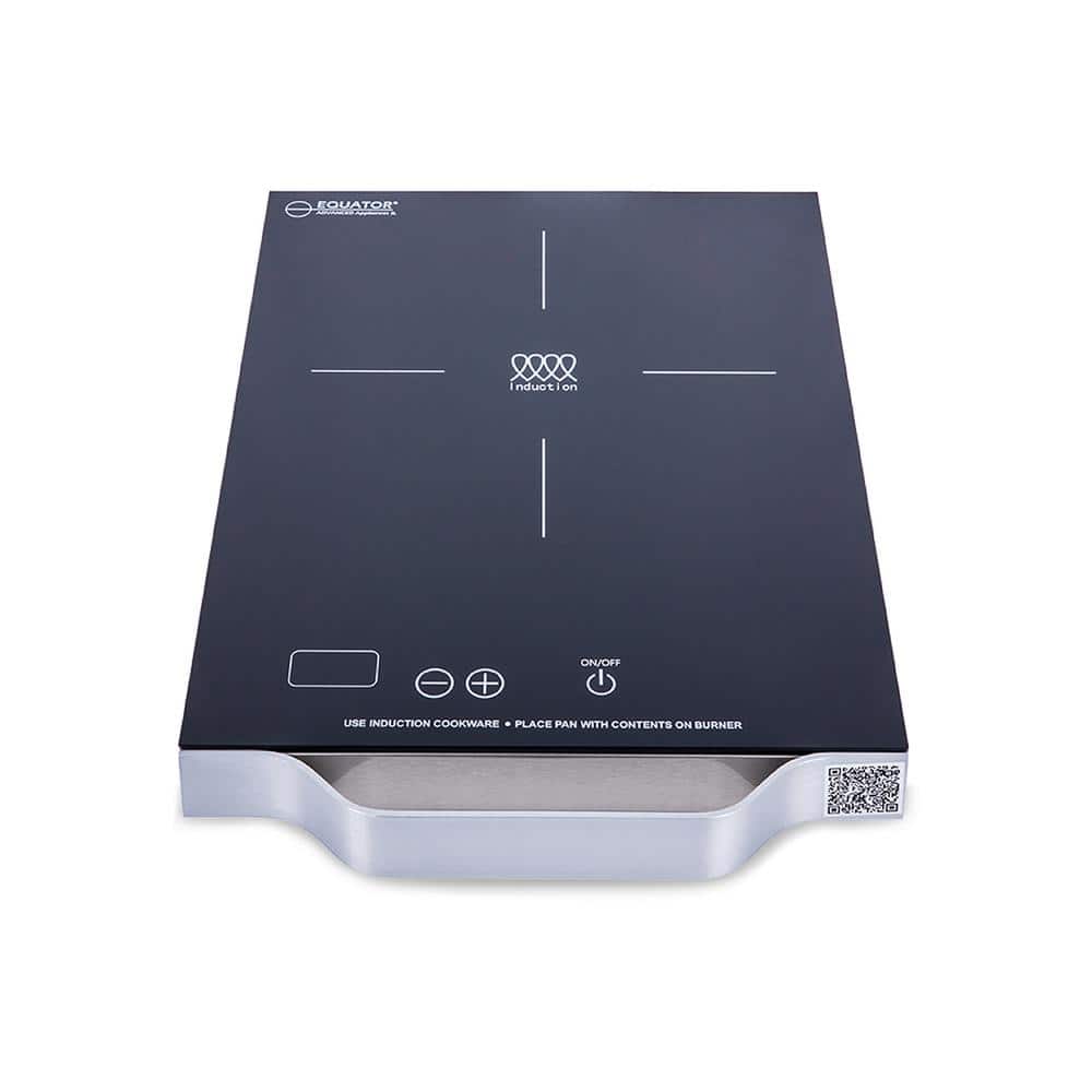 11 in. Portable Single Burner Ceramic glass surface Induction Cooktop in Bl