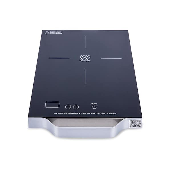 11 in. Portable Single Burner Ceramic glass surface Induction Cooktop in Black w/ Light Weight Aluminium Handle